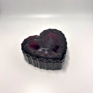 1876 Avon Cape Cod Dining Set. Heart shaped candy dish with lid. Small